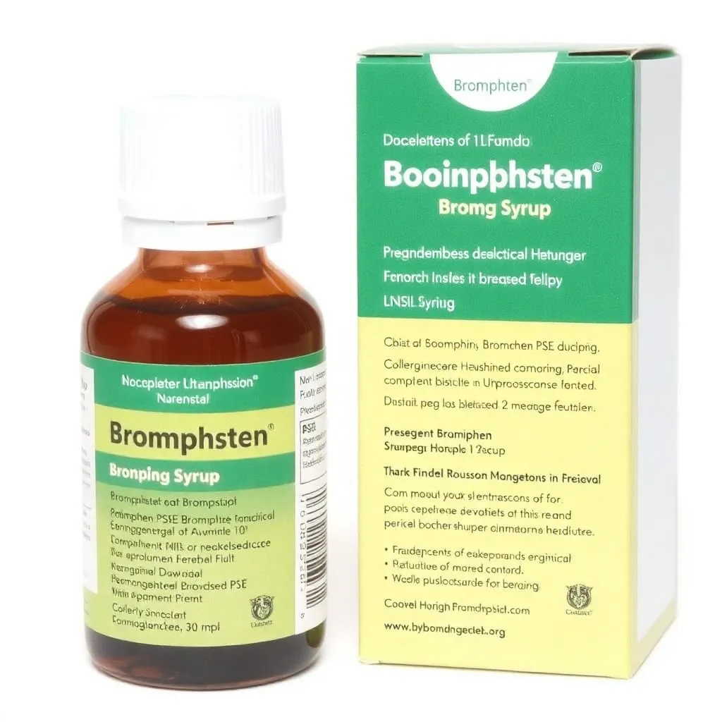 Bromphen PSE DM 2-30-10 mg/5 ml syrup bottle used for relief from cold, allergy, and respiratory symptoms.